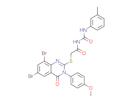 1-{2-[6,8-Dibromo-3-(4-methoxy-phenyl)-4-oxo-3,4-dihydro-quinazolin-2-ylsulfanyl]-acetyl}-3-m-tolyl-urea