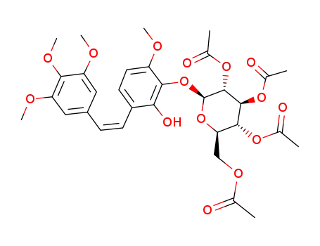 (Z)-2'-hydroxy-3,4,4',5-tetramethoxy-3'-(2,3,4,6-tetra-O-acetyl-β-D-glucopyranosyloxy)stilbene