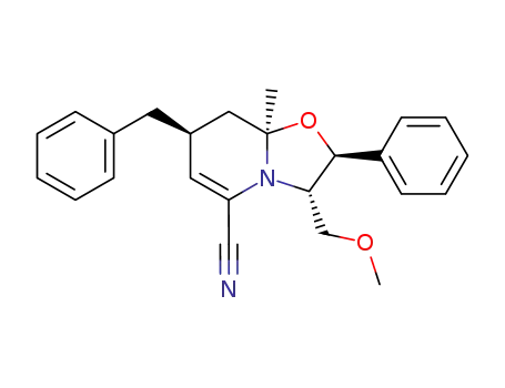 (2S,3S,7S,8aR)-7-Benzyl-3-methoxymethyl-8a-methyl-2-phenyl-2,3,8,8a-tetrahydro-7H-oxazolo[3,2-a]pyridine-5-carbonitrile