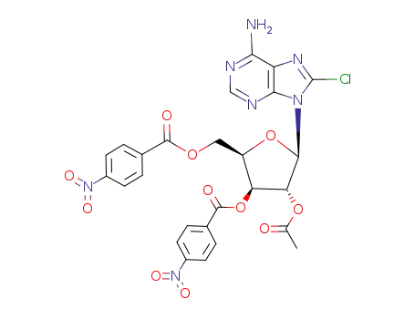 8-chloro-9-<2-O-acetyl-3,5-di-O-(p-nitrobenzoyl)-β-D-xylofuranosyl>adenine