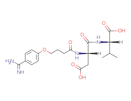 Molecular Structure of 147865-49-4 (((4-(4-amidinophenoxy)butanoyl)aspartyl)valine)