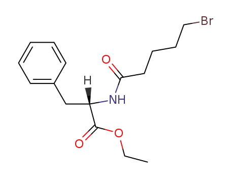 Molecular Structure of 170798-06-8 ((S)-2-(5-Bromo-pentanoylamino)-3-phenyl-propionic acid ethyl ester)