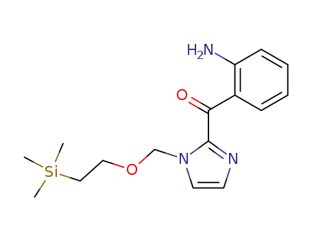 Molecular Structure of 168161-89-5 (Methanone,
(2-aminophenyl)[1-[[2-(trimethylsilyl)ethoxy]methyl]-1H-imidazol-2-yl]-)