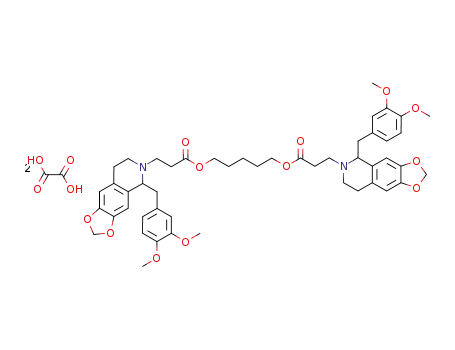Molecular Structure of 81165-50-6 (3-[5-(3,4-Dimethoxy-benzyl)-7,8-dihydro-5H-[1,3]dioxolo[4,5-g]isoquinolin-6-yl]-propionic acid 5-{3-[5-(3,4-dimethoxy-benzyl)-7,8-dihydro-5H-[1,3]dioxolo[4,5-g]isoquinolin-6-yl]-propionyloxy}-pentyl ester; compound with oxalic acid)