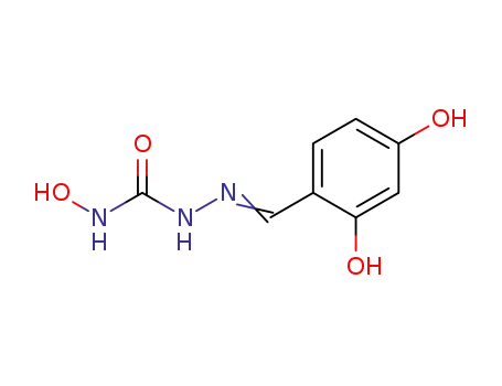 Molecular Structure of 395639-32-4 (Hydrazinecarboxamide, 2-[(2,4-dihydroxyphenyl)methylene]-N-hydroxy- (9CI))