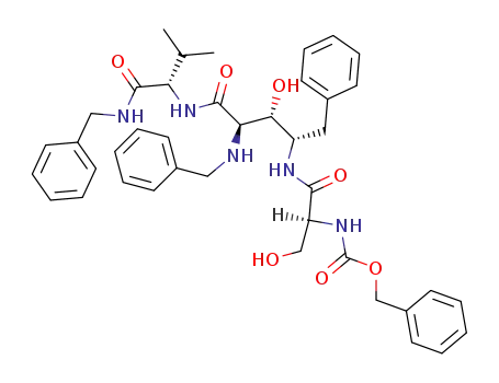 Molecular Structure of 161594-19-0 (benzyl [(2S)-1-{[(2S,3R,4R)-4-(benzylamino)-5-{[(2S)-1-(benzylamino)-3-methyl-1-oxobutan-2-yl]amino}-3-hydroxy-5-oxo-1-phenylpentan-2-yl]amino}-3-hydroxy-1-oxopropan-2-yl]carbamate (non-preferred name))