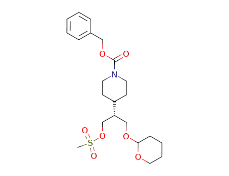 4-[(R)-2-Methanesulfonyloxy-1-(tetrahydro-pyran-2-yloxymethyl)-ethyl]-piperidine-1-carboxylic acid benzyl ester