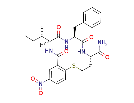 (8S,11S,14S)-11-Benzyl-14-((S)-sec-butyl)-2-nitro-10,13,16-trioxo-7,8,9,10,11,12,13,14,15,16-decahydro-6H-5-thia-9,12,15-triaza-benzocyclotetradecene-8-carboxylic acid amide