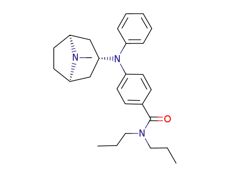 Molecular Structure of 347888-67-9 (N,N-di-n-propyl-4-[phenyl(exo-8-methyl-8-azabicyclo[3.2.1]octan-3-yl)amino]benzamide)