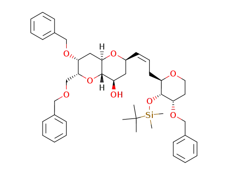 (2R,4R,4aS,6R,7R,8aR)-7-Benzyloxy-2-{(Z)-3-[(2R,3R,4S)-4-benzyloxy-3-(tert-butyl-dimethyl-silanyloxy)-tetrahydro-pyran-2-yl]-propenyl}-6-benzyloxymethyl-octahydro-pyrano[3,2-b]pyran-4-ol