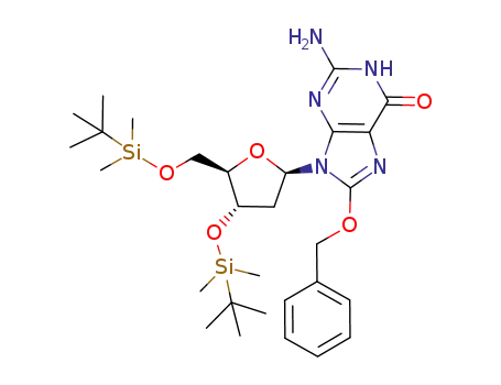 2-Amino-8-benzyloxy-9-[(2R,4S,5R)-4-(tert-butyl-dimethyl-silanyloxy)-5-(tert-butyl-dimethyl-silanyloxymethyl)-tetrahydro-furan-2-yl]-1,9-dihydro-purin-6-one