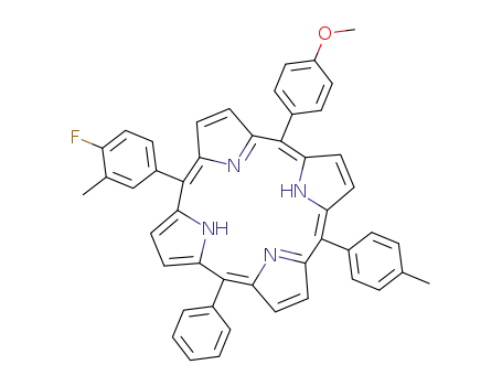Molecular Structure of 132313-41-8 (5-(4-Fluoro-3-methylphenyl)-10-(4-methoxyphenyl)-15-(4-tolyl)-20-phenylporphyrin)