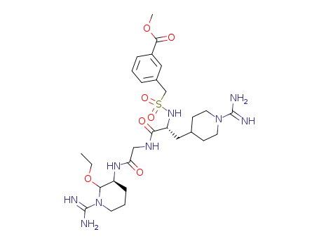 3-{[(R)-1-{[((S)-1-Carbamimidoyl-2-ethoxy-piperidin-3-ylcarbamoyl)-methyl]-carbamoyl}-2-(1-carbamimidoyl-piperidin-4-yl)-ethylsulfamoyl]-methyl}-benzoic acid methyl ester