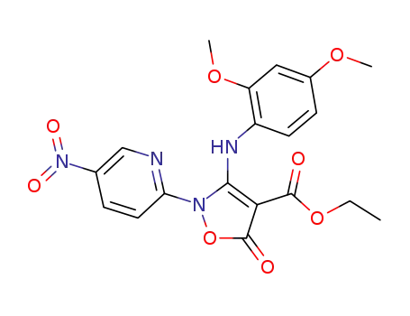 Molecular Structure of 506436-35-7 (ethyl 3-(2,4-dimethoxyphenyl)amino-2-(5-nitropyridin-2-yl)-5-oxo-2,5-dihydroisoxazole-4-carboxylate)