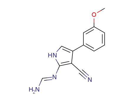 Molecular Structure of 194787-91-2 (Methanimidamide, N-[3-cyano-4-(3-methoxyphenyl)-1H-pyrrol-2-yl]-)