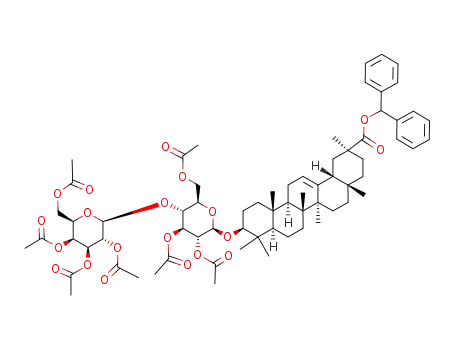 diphenylmethyl 2',3',6',2'',3'',4'',6''-heptaacetyl-β-D-galactopyranosyl-(1->4)-β-D-glucopyranosyl-3-O-11-deoxy-18β-glycyrrhetinate