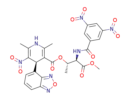 Molecular Structure of 651007-66-8 ((1S,2R)-2-(3,5-dinitrophenylcarbamoyl)-2-(methoxycarbonyl)ethyl 1,4-dihydro-2,6-dimethyl-3-nitro-4-(2,1,3-benzoxadiazol-4-yl)pyridine-5-carboxylate)