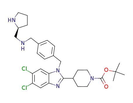 4-[5,6-dichloro-1-(4-{[(pyrrolidin-2-ylmethyl)-amino]-methyl}-benzyl)-1<i>H</i>-benzoimidazol-2-yl]-piperidine-1-carboxylic acid <i>tert</i>-butyl ester