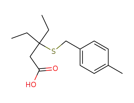 Pentanoic acid, 3-ethyl-3-[[(4-methylphenyl)methyl]thio]-