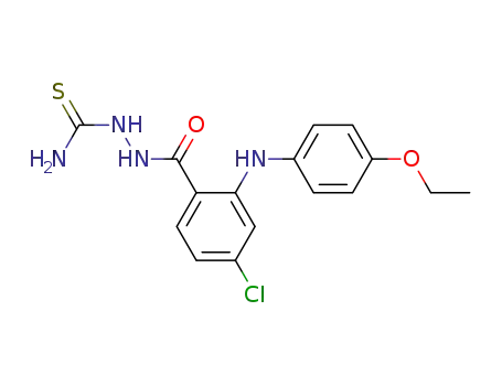Molecular Structure of 195370-40-2 (Benzoic acid, 4-chloro-2-((4-ethoxyphenyl)amino)-, 2-(aminothioxomethy l)hydrazide)