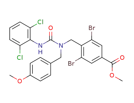 3,5-dibromo-4-[3-(2,6-dichloro-phenyl)-1-(4-methoxy-benzyl)-ureidomethyl]-benzoic acid methyl ester