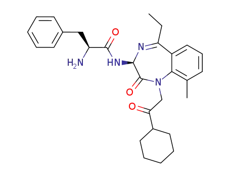 (3S)-1-cyclohexylcarbonylmethyl-3-[(S)-phenylalanyl]amino-5-ethyl-2,3-dihydro-9-methyl-1H-1,4-benzodiazepin-2-one