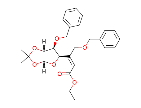 (Z)-4-Benzyloxy-3-((3aR,5R,6S,6aR)-6-benzyloxy-2,2-dimethyl-tetrahydro-furo[2,3-d][1,3]dioxol-5-yl)-but-2-enoic acid ethyl ester