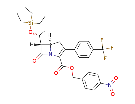 (5R,6S)-7-Oxo-6-((R)-1-triethylsilanyloxy-ethyl)-3-(4-trifluoromethyl-phenyl)-1-aza-bicyclo[3.2.0]hept-2-ene-2-carboxylic acid 4-nitro-benzyl ester