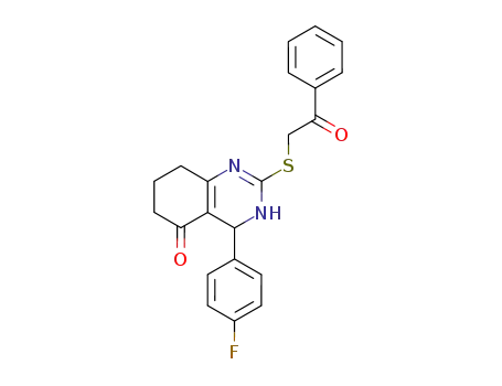 4-(4-fluoro-phenyl)-2-(2-oxo-2-phenyl-ethylsulfanyl)-4,6,7,8-tetrahydro-3<i>H</i>-quinazolin-5-one