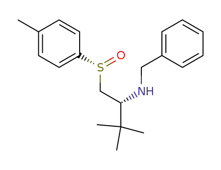 Molecular Structure of 144782-52-5 ((1R,(S)R)-N-benzyl-1-tert-butyl-2-(p-tolylsulfinyl)ethylamine)