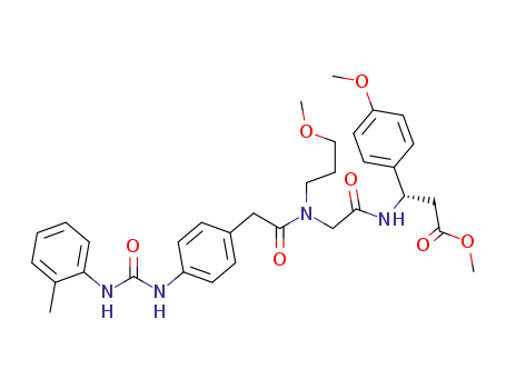 3-(4-methoxy-phenyl)-3-[2-((3-methoxy-propyl)-{[4-(3-<i>o</i>-tolyl-ureido)-phenyl]-acetyl}-amino)-acetylamino]-propionic acid methyl ester
