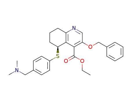 3-benzyloxy-5-(4-dimethylaminomethyl-phenylsulfanyl)-5,6,7,8-tetrahydro-quinoline-4-carboxylic acid ethyl ester