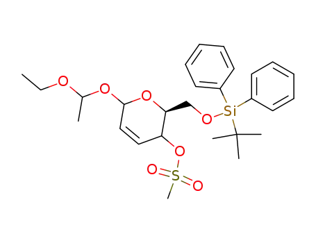 methanesulfonic acid 2-(<i>tert</i>-butyl-diphenyl-silanyloxymethyl)-6-(1-ethoxy-ethoxy)-3,6-dihydro-2<i>H</i>-pyran-3-yl ester