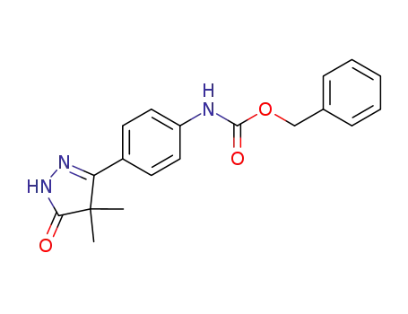 [4-(4,4-dimethyl-5-oxo-4,5-dihydro-1<i>H</i>-pyrazol-3-yl)-phenyl]-carbamic acid benzyl ester