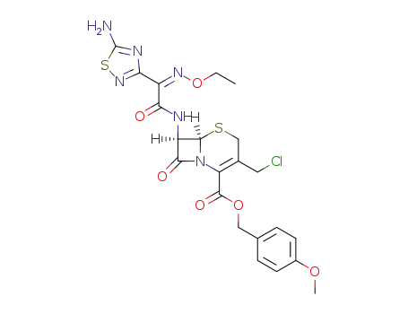 p-methoxybenzyl (6R,7R)-7-[(Z)-2-(5-amino-1,2,4-thiadiazol-3-yl)-2-(ethoxyimino)acetamido]-3-chloromethyl-3-cephem-4-carboxylate