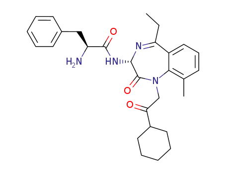 (3R)-1-cyclohexylcarbonylmethyl-3-[(S)-phenylalanyl]amino-5-ethyl-2,3-dihydro-9-methyl-1H-1,4-benzodiazepin-2-one