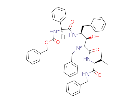 Molecular Structure of 161389-21-5 (benzyl [(1S)-2-{[(2S,3R,4R)-4-(benzylamino)-5-{[(2S)-1-(benzylamino)-3-methyl-1-oxobutan-2-yl]amino}-3-hydroxy-5-oxo-1-phenylpentan-2-yl]amino}-2-oxo-1-phenylethyl]carbamate (non-preferred name))