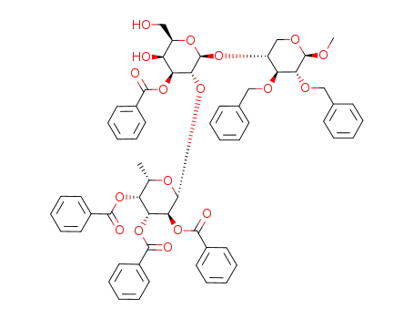 methyl O-(2,3,4-tri-O-benzoyl-β-L-fucopyranosyl)-(1->2)-O-(3-O-benzoyl-β-D-galactopyranosyl)-(1->4)-2,3-di-O-benzyl-β-D-xylopyranoside