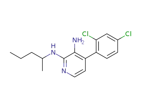 Molecular Structure of 677742-06-2 (4-(2,4-dichloro-phenyl)-<i>N</i><sup>2</sup>-(1-methyl-butyl)-pyridine-2,3-diamine)