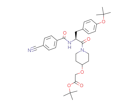 {1-[3-(4-<i>tert</i>-butoxy-phenyl)-2-(4-cyano-benzoylamino)-propionyl]-piperidin-4-yloxy}-acetic acid <i>tert</i>-butyl ester