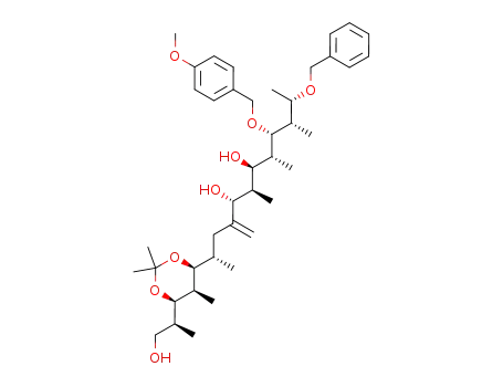 (2S,5R,6R,7R,8R,9S,10S,11S)-11-Benzyloxy-2-[(4S,5R,6R)-6-((S)-2-hydroxy-1-methyl-ethyl)-2,2,5-trimethyl-[1,3]dioxan-4-yl]-9-(4-methoxy-benzyloxy)-6,8,10-trimethyl-4-methylene-dodecane-5,7-diol