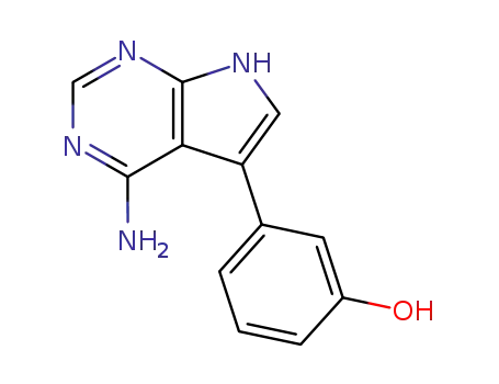 Molecular Structure of 344359-60-0 (3-(4-amino-7H-pyrrolo[2,3-d]pyrimidin-5-yl)phenol)
