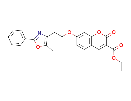 Molecular Structure of 604006-48-6 (2H-1-Benzopyran-3-carboxylic acid,
7-[2-(5-methyl-2-phenyl-4-oxazolyl)ethoxy]-2-oxo-, ethyl ester)