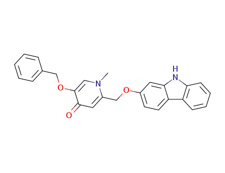 Molecular Structure of 586345-80-4 (4(1H)-Pyridinone,
2-[(9H-carbazol-2-yloxy)methyl]-1-methyl-5-(phenylmethoxy)-)