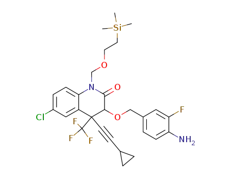 3-(4-amino-3-fluoro-benzyloxy)-6-chloro-4-cyclopropylethynyl-4-trifluoromethyl-1-(2-trimethylsilanyl-ethoxymethyl)-3,4-dihydro-1<i>H</i>-quinolin-2-one