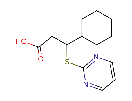 3-cyclohexyl-3-(pyrimidin-2-ylsulfanyl)-propionic acid