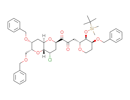 1-((2R,4S,4aR,6R,7R,8aR)-7-Benzyloxy-6-benzyloxymethyl-4-chloro-octahydro-pyrano[3,2-b]pyran-2-yl)-3-[(2R,3S,4S)-4-benzyloxy-3-(tert-butyl-dimethyl-silanyloxy)-tetrahydro-pyran-2-yl]-propane-1,2-dione