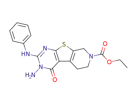 ethyl 3-amino-2-phenylamino-4-oxo-3,5,6,8-tetrahydropyrido[4',3':4,5]thieno[2,3-d]pyrimidine-7(4H)-carboxylate