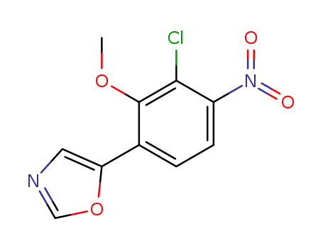 Molecular Structure of 678970-02-0 (5-(3-chloro-2-methoxy-4-nitro-phenyl)-oxazole)