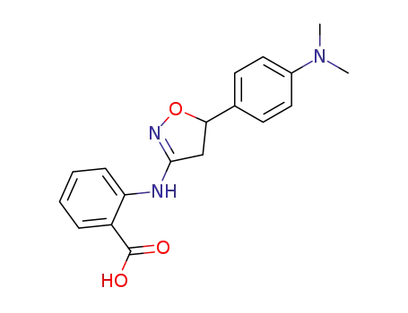 Molecular Structure of 639466-03-8 (Benzoic acid,
2-[[5-[4-(dimethylamino)phenyl]-4,5-dihydro-3-isoxazolyl]amino]-)